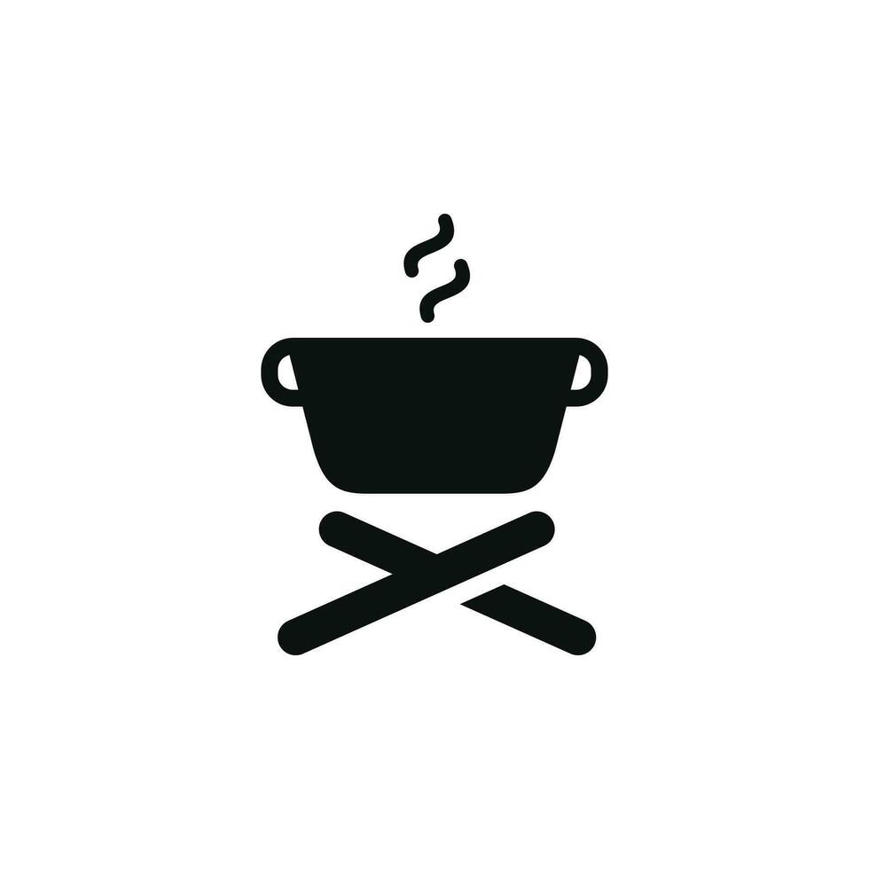 Camp cooking icon isolated on white background vector