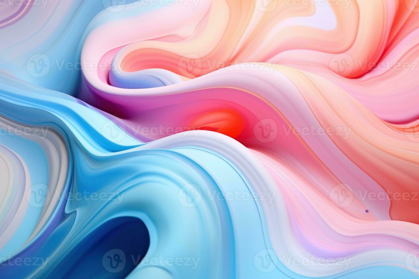AI generated Abstract background with blue, pink, orange and red swirls. Liquid flowing paint.. Ideal for use as a background for websites, presentations, or advertisements photo