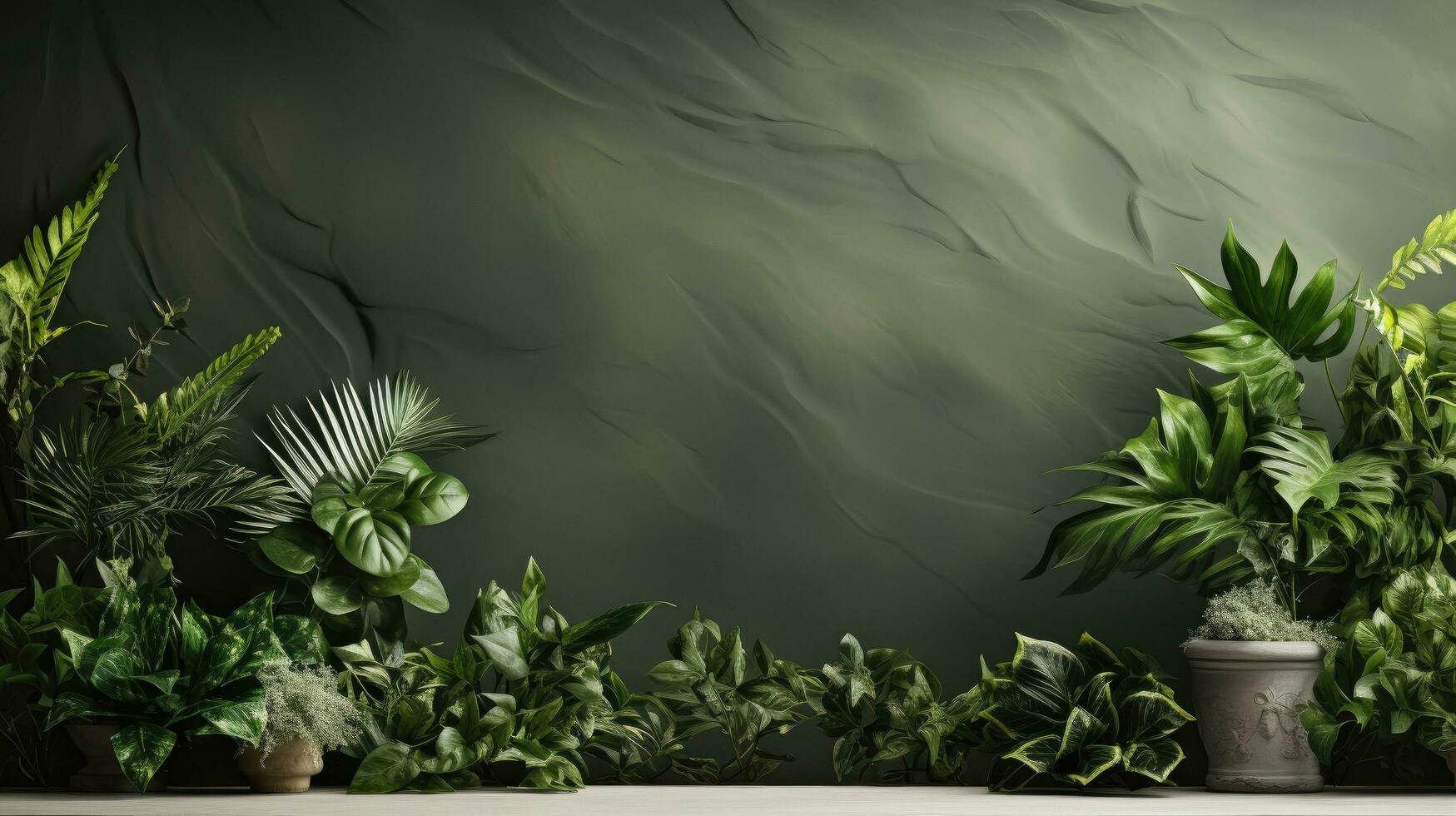 AI generated Botanical Symphony with large copy space photo