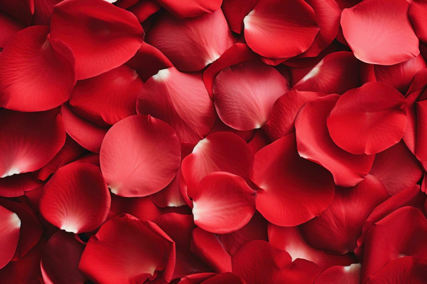 AI generated red rose petals with copy space. Simple yet elegant option for Valentine's Day photo