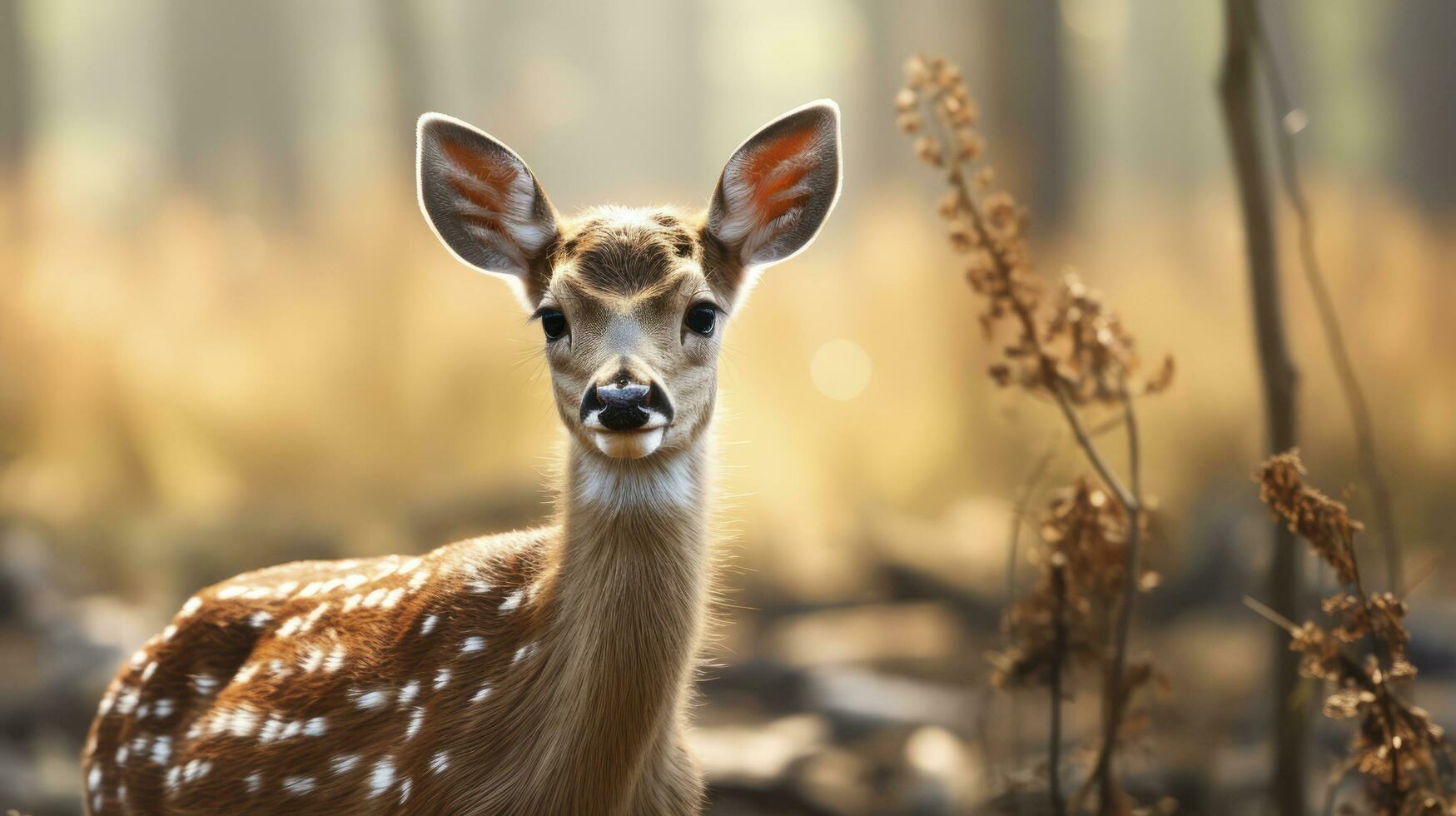 AI generated The Mesmerizing Fur and Eyes of Graceful Deer photo