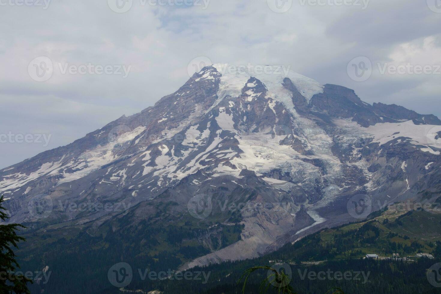 South face and glaciers of Mt. Rainier photo