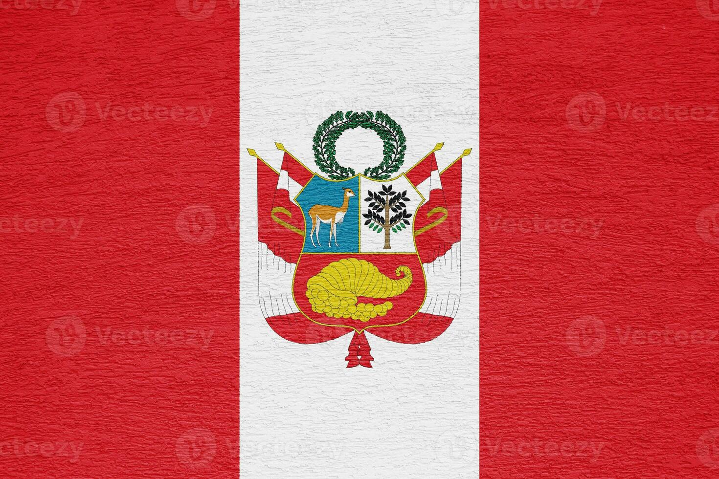 Flag and coat of arms of Republic of Peru on a textured background. Concept collage. photo