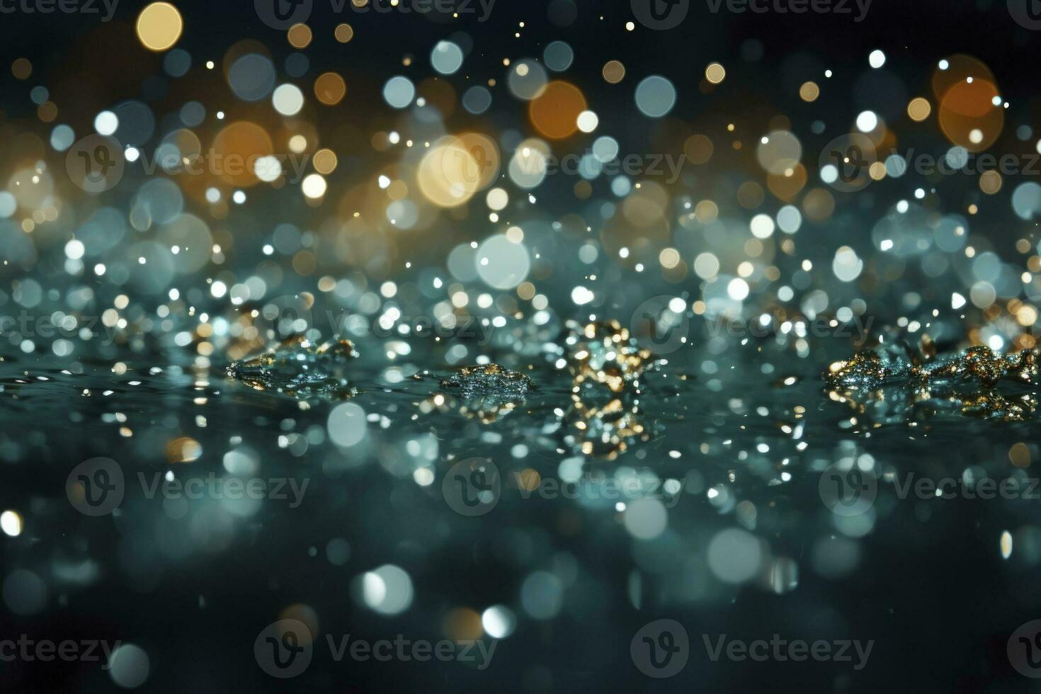 AI Generated Capturing the enchantment of Christmas, photo showcases a mesmerizing bokeh of snowflakes against a light background