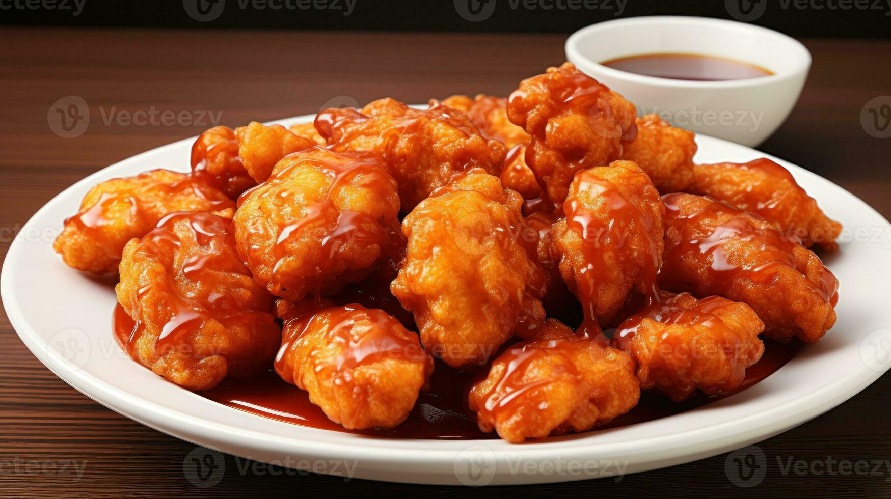 AI generated Boneless Wings Shaken with Barbecue Sauce. Generative Ai. photo