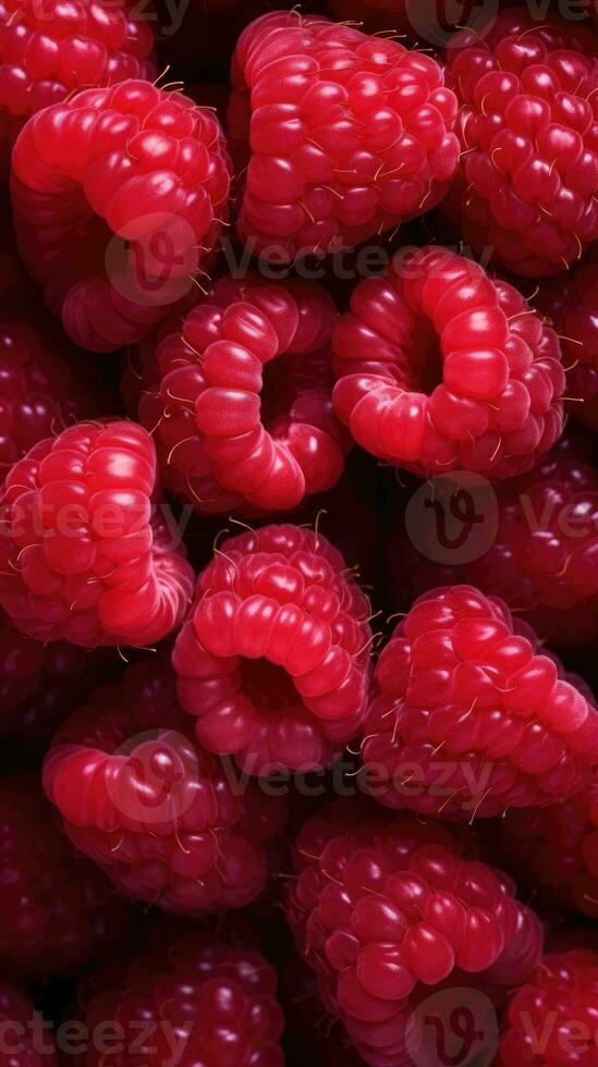 AI generated Background with a raspberry texture. Generative Ai. photo