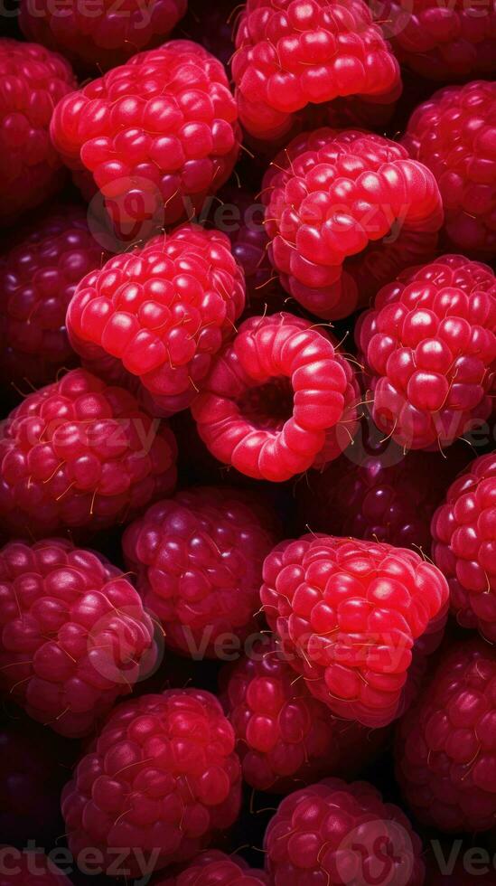 AI generated Background with a raspberry texture. Generative Ai. photo