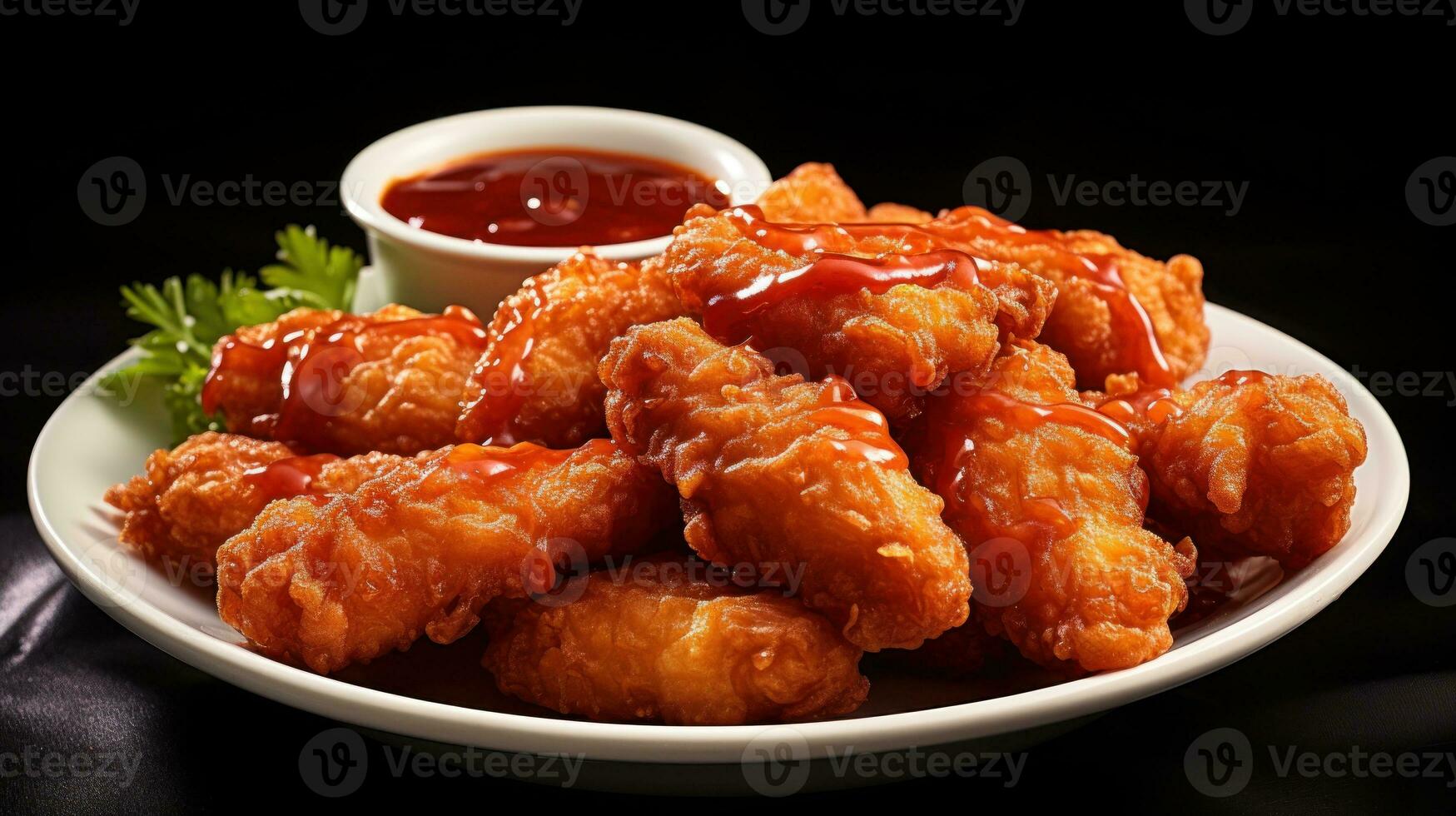 AI generated Boneless Wings Shaken with Barbecue Sauce. Generative Ai. photo
