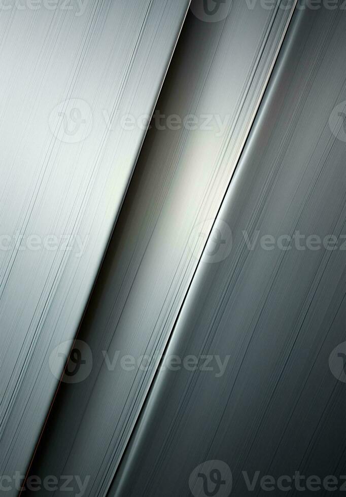 AI generated Vertical metal texture, steel silver background - AI generated image photo