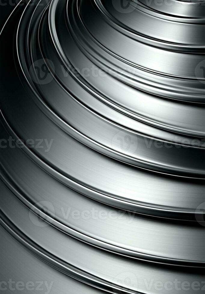 AI generated Vertical metal texture, steel silver background - AI generated image photo