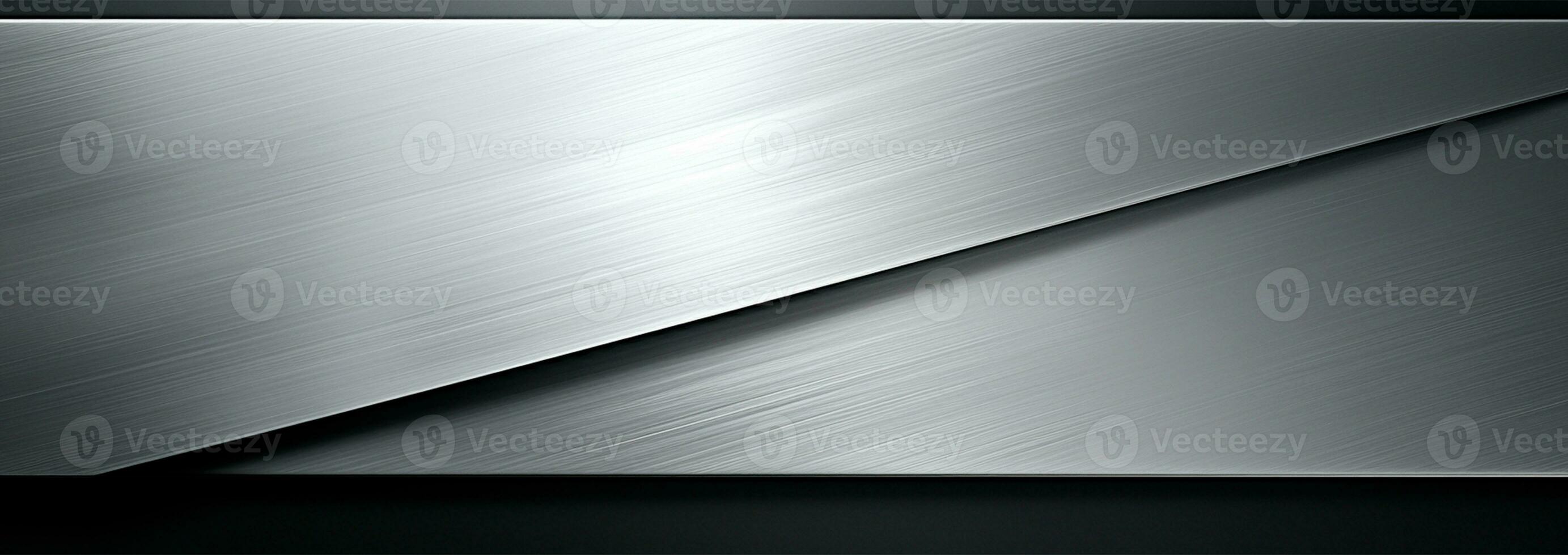 AI generated Panoramic metal texture, steel silver background - AI generated image photo