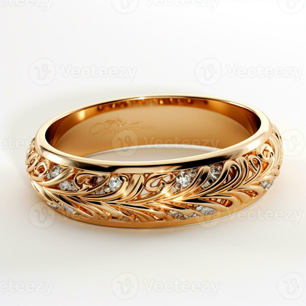 AI generated Wedding rings in yellow gold, jewelry 585, 750 - AI generated image photo