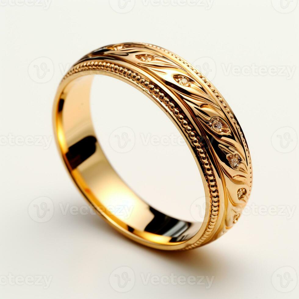 ai generado Boda anillos en amarillo oro, joyería 585, 750 - ai generado imagen foto