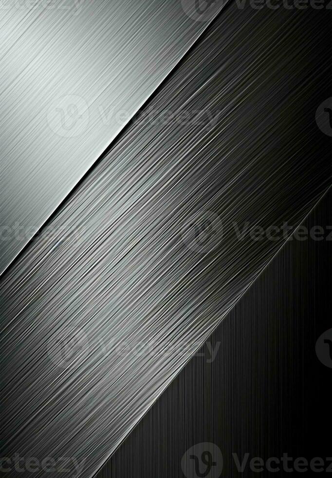 AI generated Vertical metal texture, steel silver background - AI generated image photo