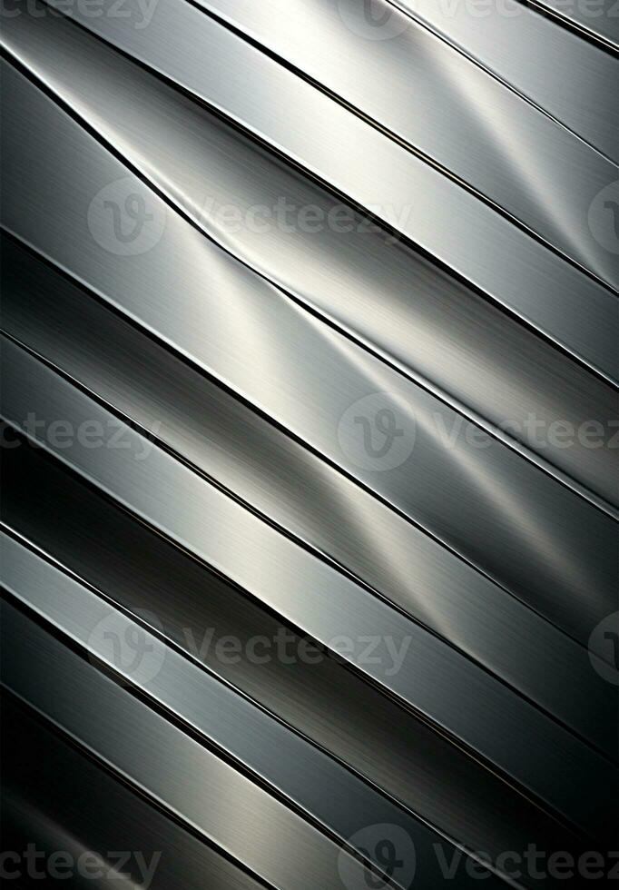 AI generated Vertical metal texture, steel silver background - AI generated image photo