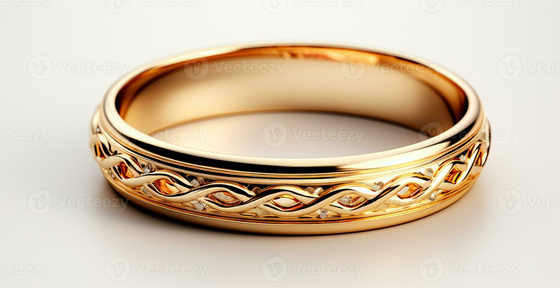 AI generated Wedding rings in yellow gold, jewelry 585, 750 - AI generated image photo