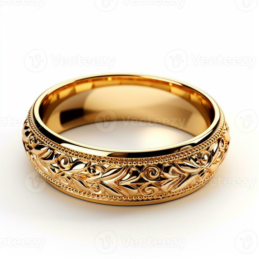 ai generado Boda anillos en amarillo oro, joyería 585, 750 - ai generado imagen foto