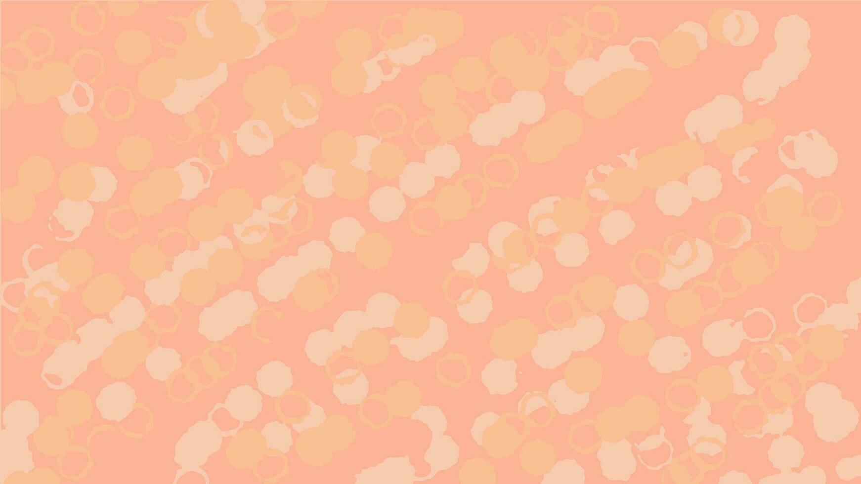 Abstract background with color of year 2024 Peach Fuzz. Vector illustration. Geometric pattern. Moving bubbles and balls. For web design, banners, and backgrounds.