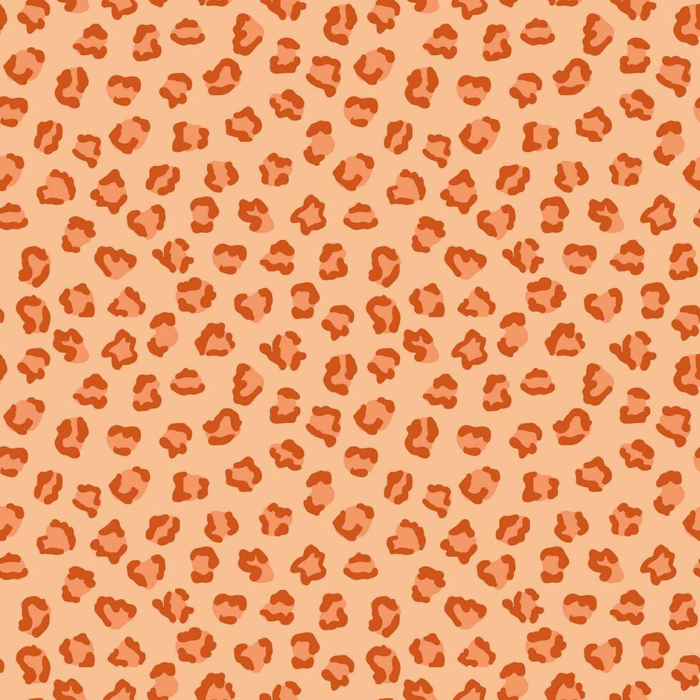 Leopard skin seamless pattern with color of the year 2024 Peach Fuzz. Fur of cheetah, jaguar. Fashion and luxury textile design. Ideal for print, fabric, backdrop, cover, banner, wrapping paper vector