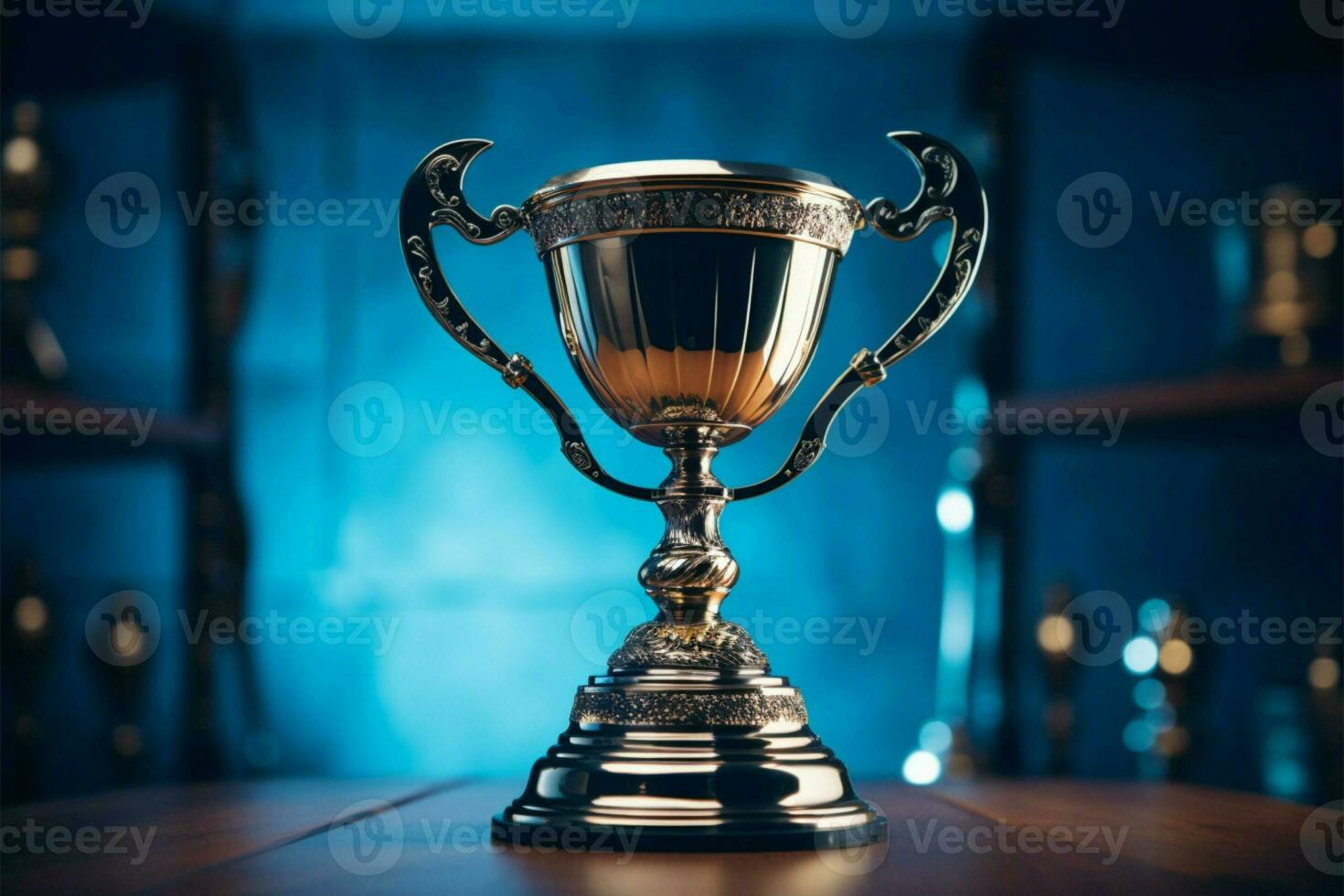 AI generated champion Award trophy cup winner concept AI Generated photo