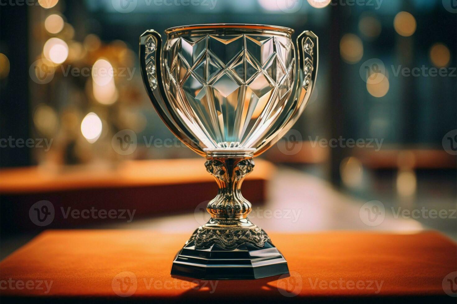 AI generated champion Award trophy cup winner concept AI Generated photo