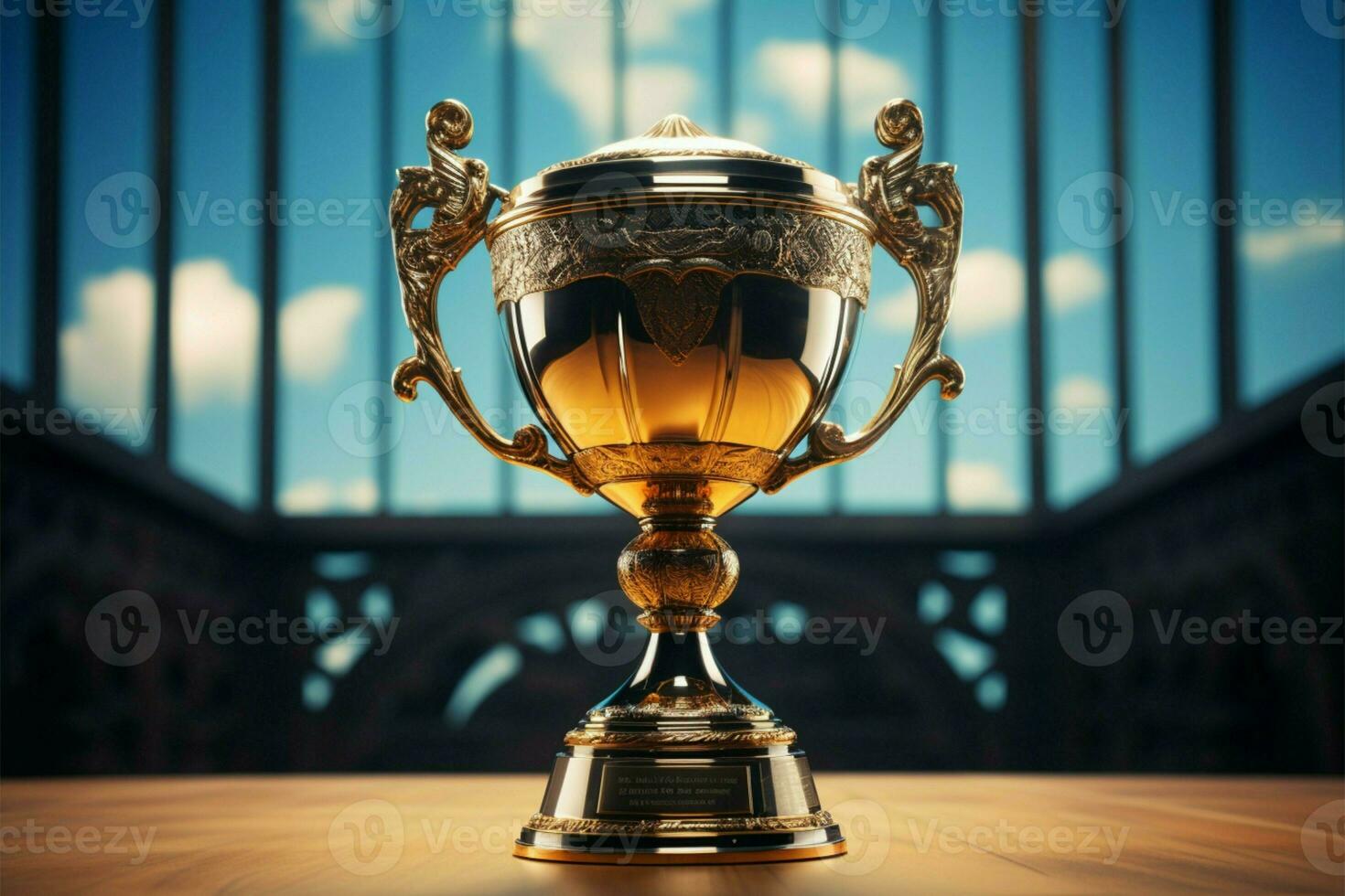 AI generated champion Award trophy cup winner concept AI Generated photo