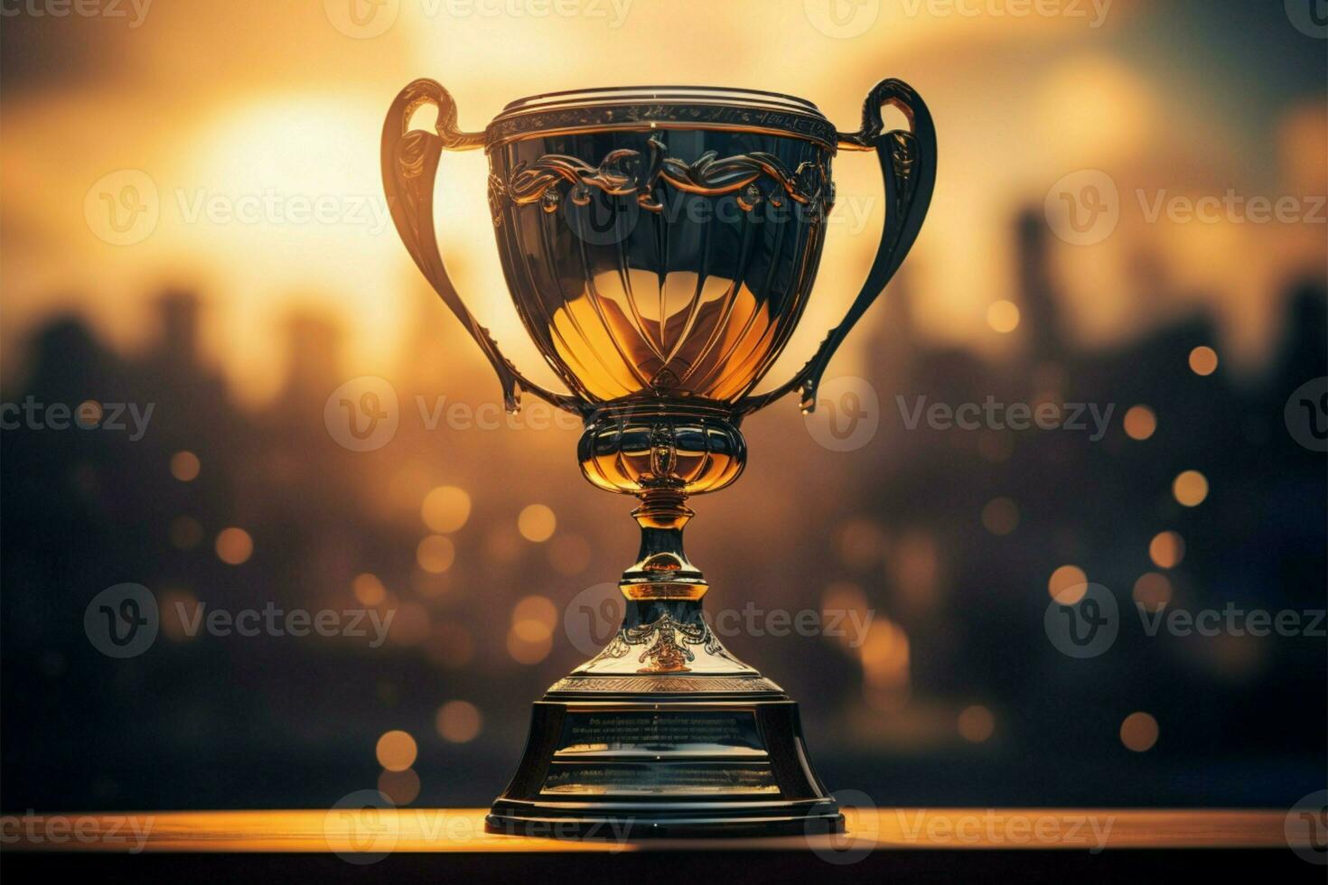 AI generated champion Award trophy cup winner concept AI Generated photo