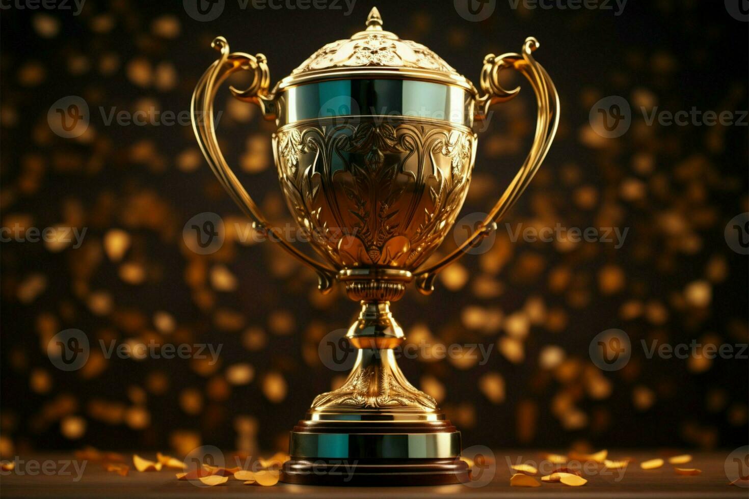 AI generated champion Award trophy cup winner concept AI Generated photo