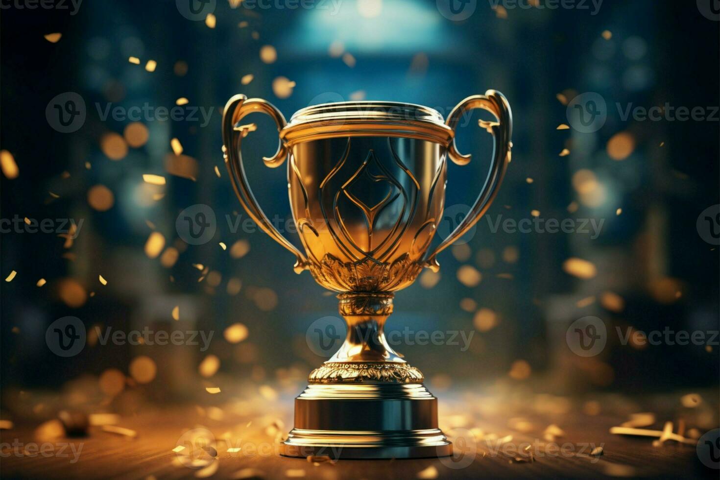 AI generated champion Award trophy cup winner concept AI Generated photo