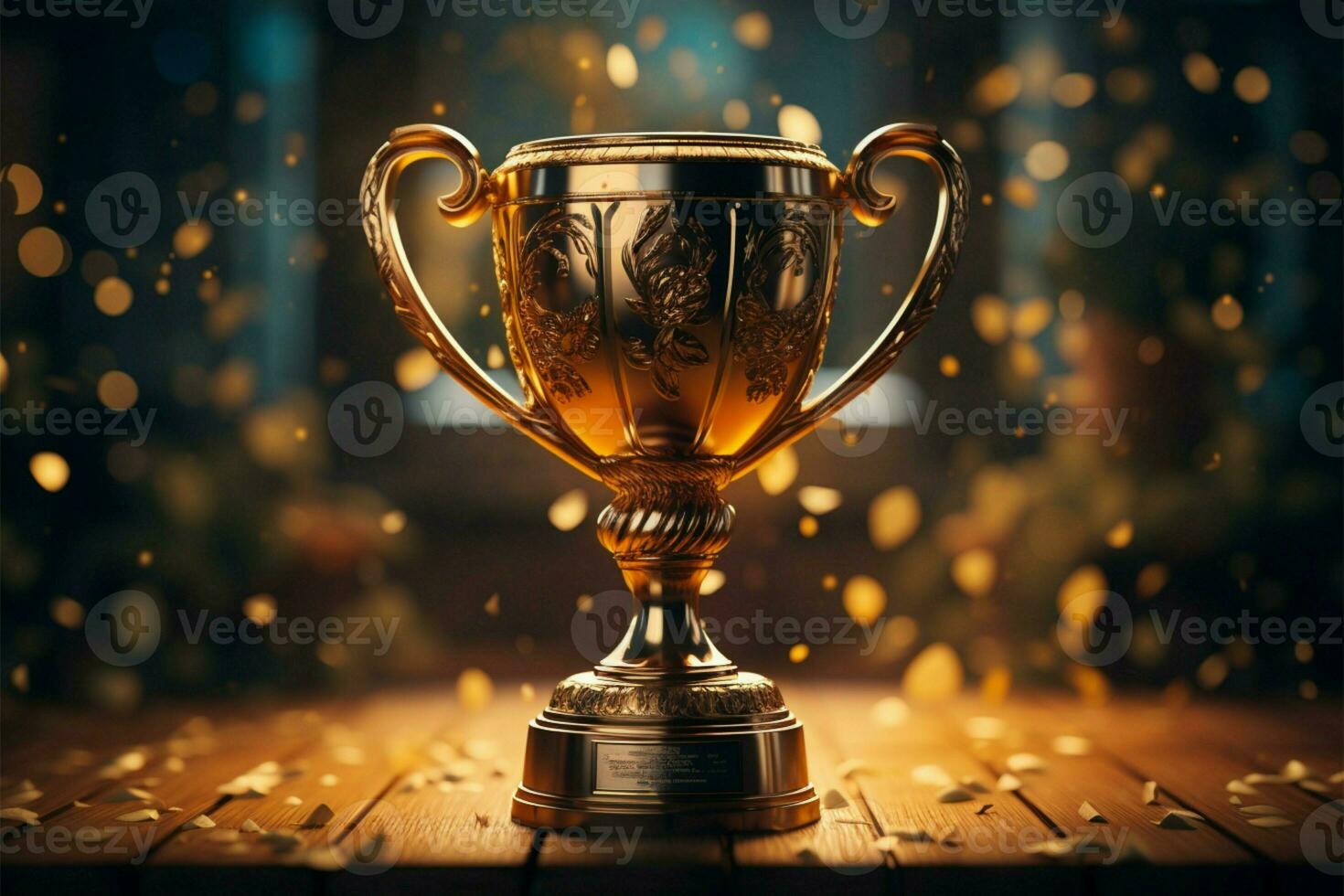 AI generated champion Award trophy cup winner concept AI Generated photo