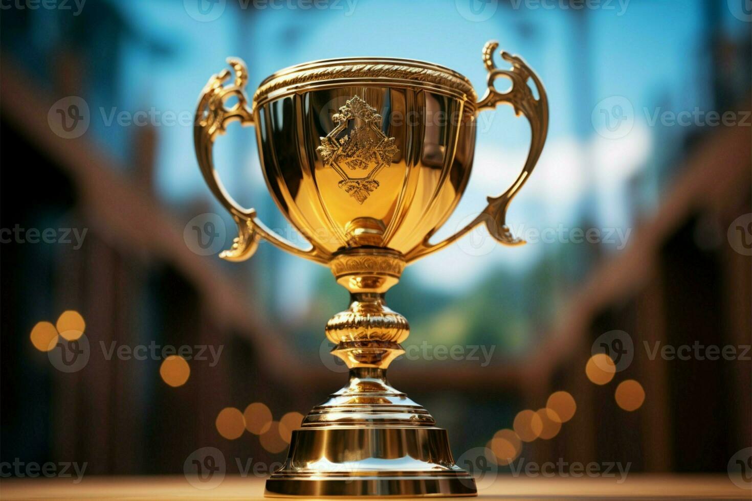 AI generated champion Award trophy cup winner concept AI Generated photo