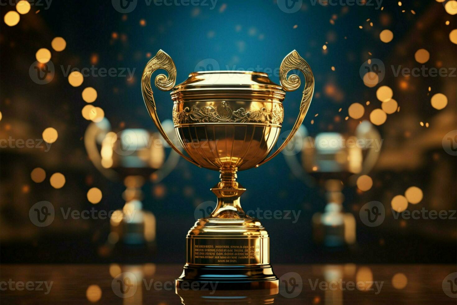 AI generated champion Award trophy cup winner concept AI Generated photo