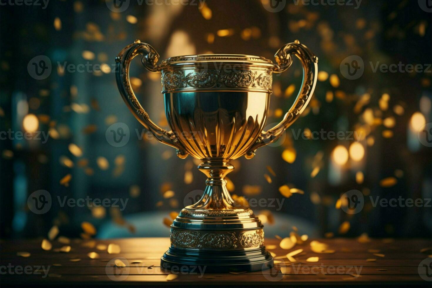 AI generated champion Award trophy cup winner concept AI Generated photo