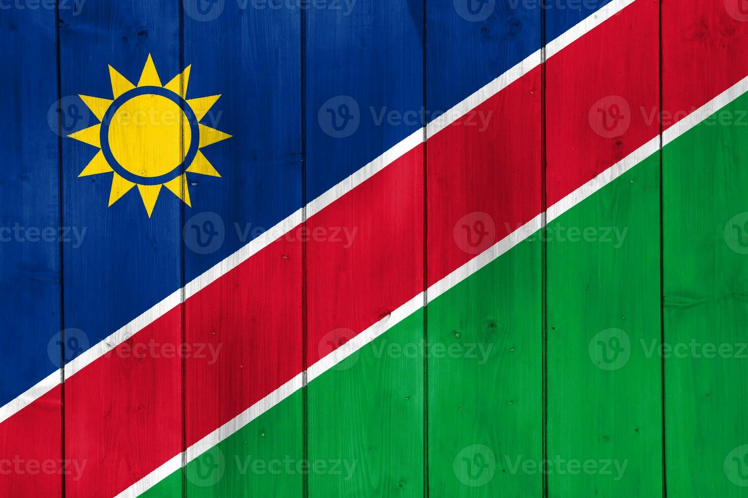 Flag of Republic of Namibia on a textured background. Concept collage. photo