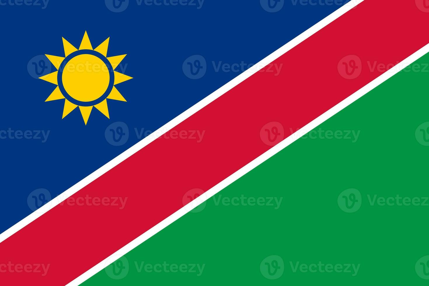 The official current flag of Republic of Namibia. State flag of Namibia. Illustration. photo