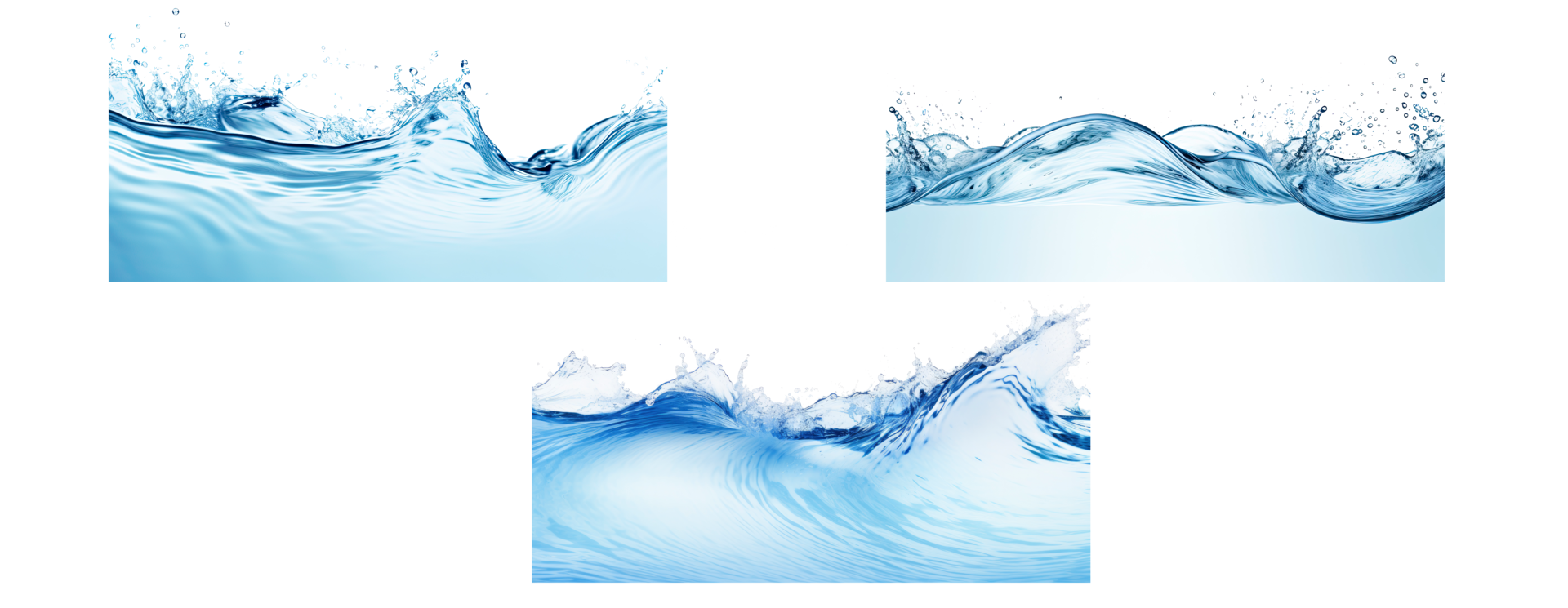 AI generated Soothing Water Waves Isolated on Transparent Background png