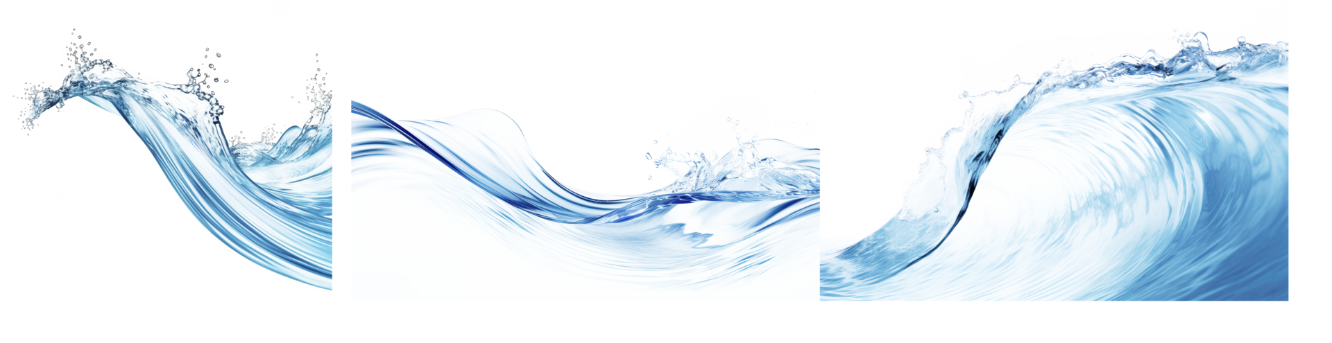 AI generated Soothing Water Waves Isolated on Transparent Background png