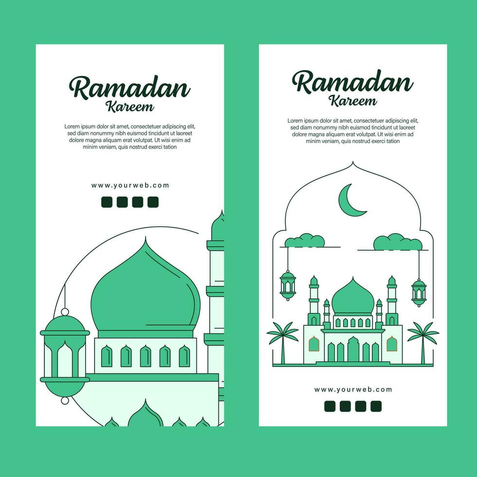 Ramadán kareem bandera modelo vector diseño