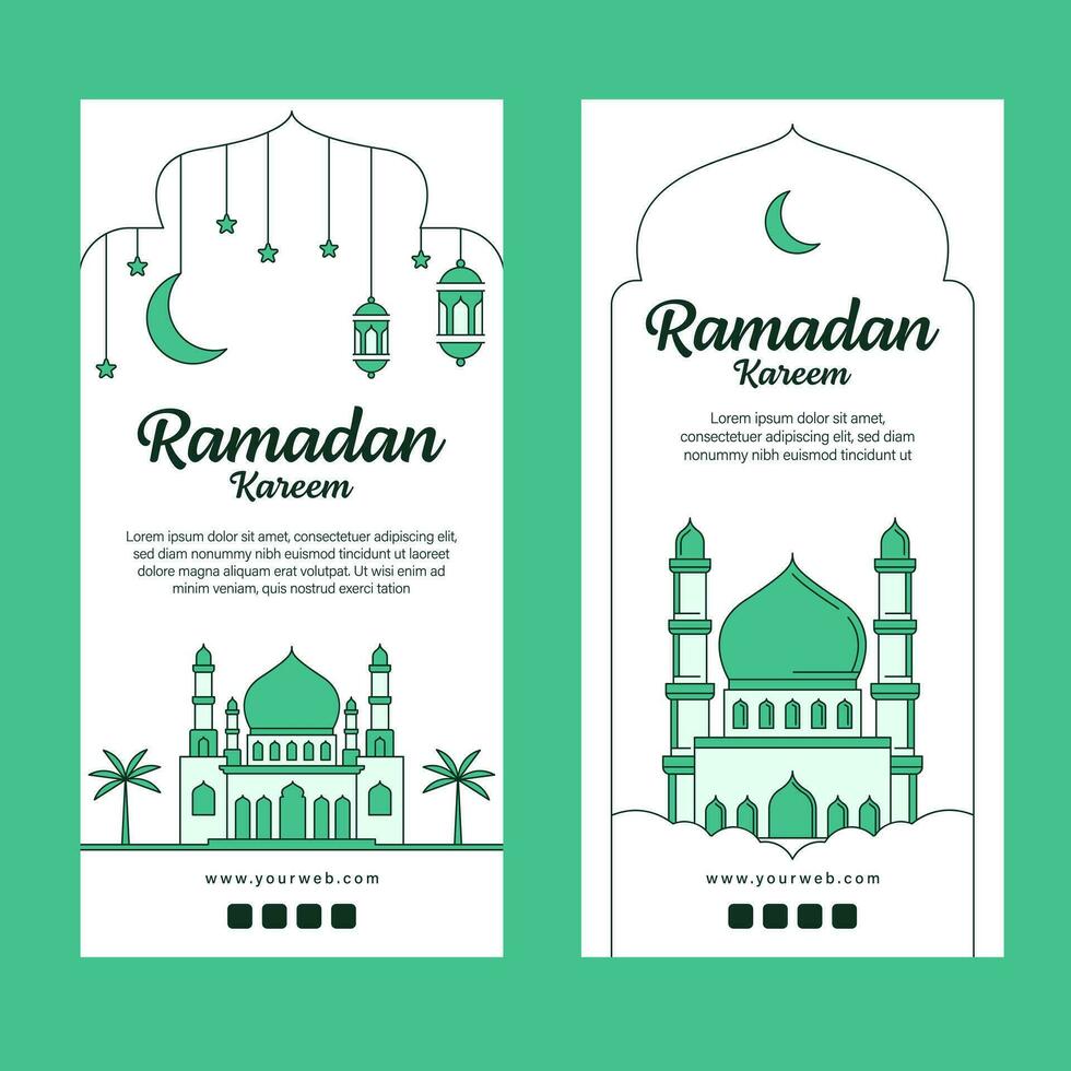 Ramadán kareem bandera modelo vector diseño