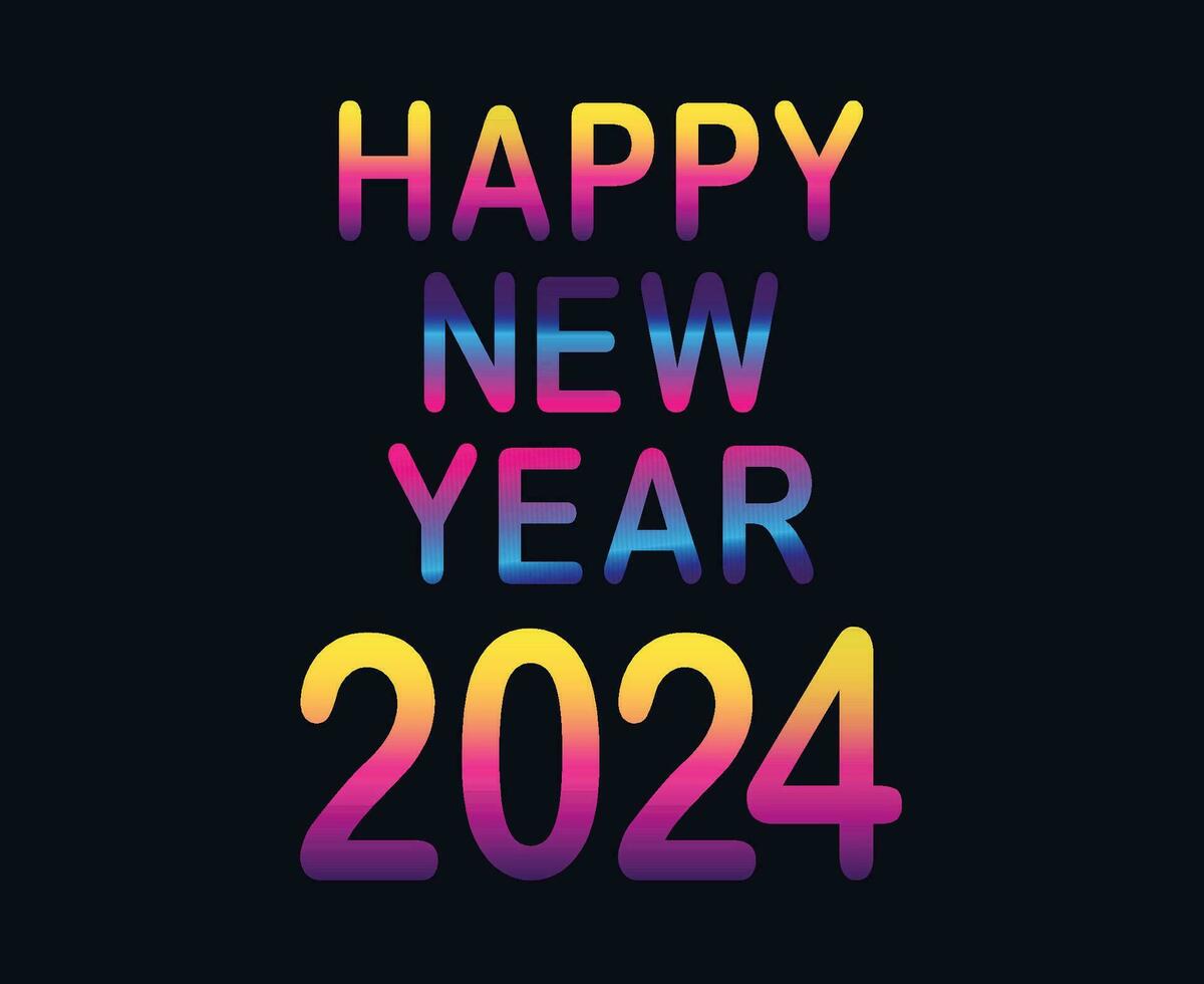 Happy New Year 2024 Abstract Multicolor Graphic Design Vector Logo