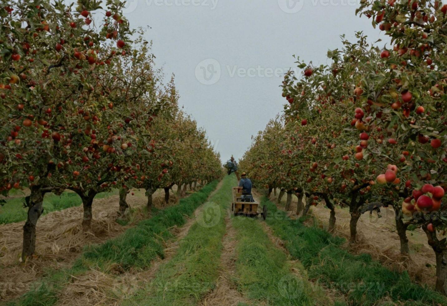 AI generated Autumn Harvest Symphony A Bounty of Juicy Apples photo