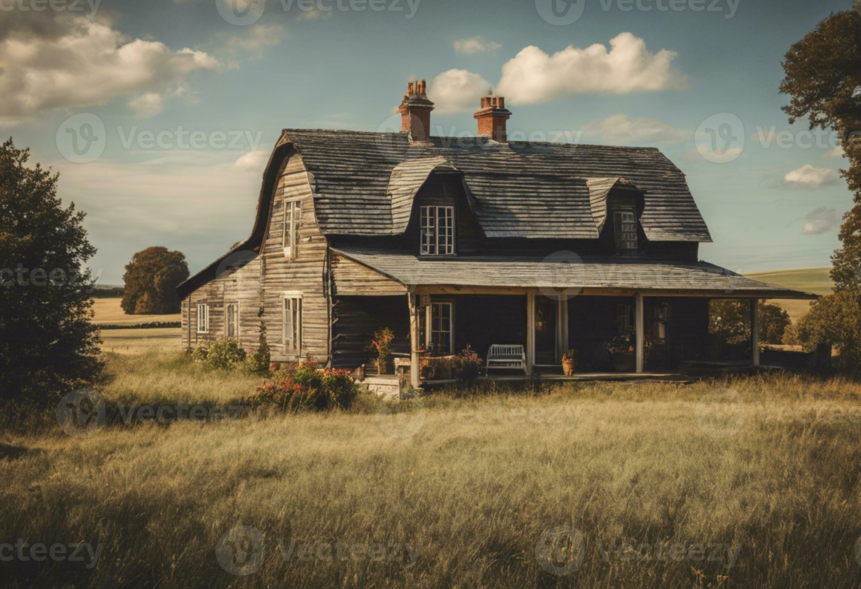 AI generated Embracing Tranquility A Glimpse of the Rural Farmhouse