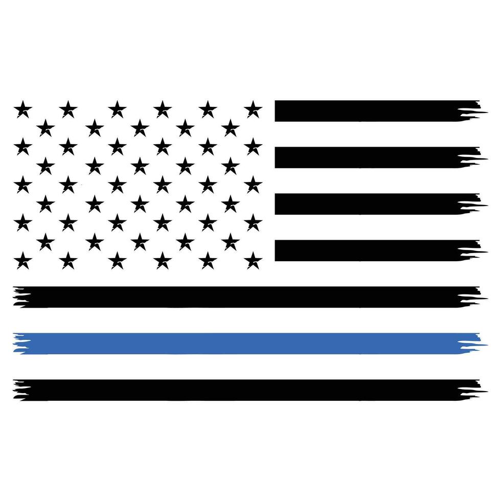 nosotros el personas americano bandera svg Delgado azul línea svg camiseta diseño vector