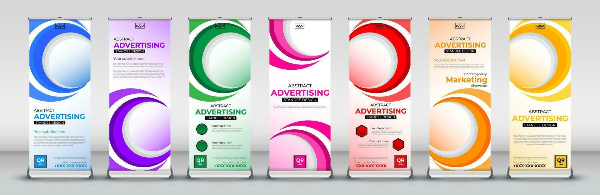 vertical roll up standee set for Street Business, events, presentations, meetings, annual events, exhibitions vector