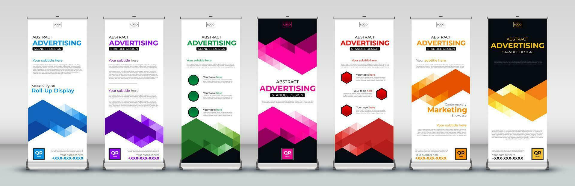 vertical roll up standee set for Street Business, events, presentations, meetings, annual events, exhibitions vector