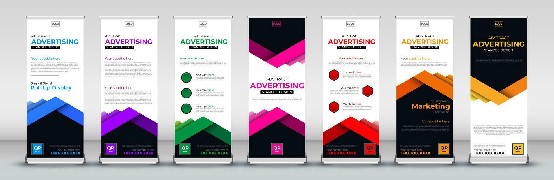 vertical roll up standee set for Street Business, events, presentations, meetings, annual events, exhibitions vector