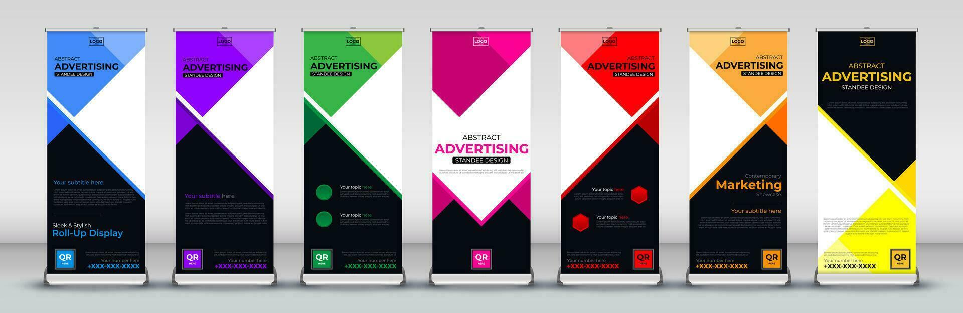 vertical roll up standee set for Street Business, events, presentations, meetings, annual events, exhibitions vector