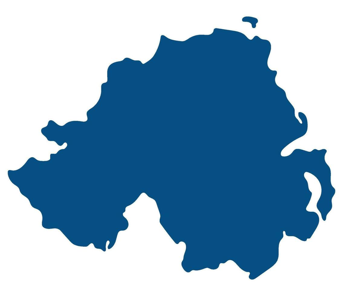 Northern Ireland map. Map of Northern Ireland in blue color vector