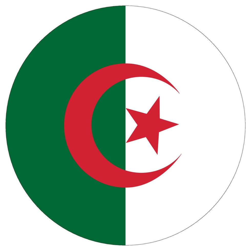 Flag of Algeria in round circle shape desing vector