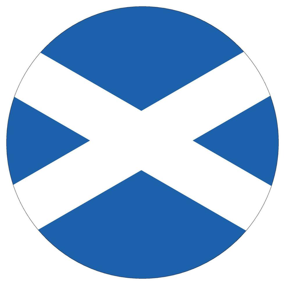Flag of Scotland. Scotland flag in round circle shape vector